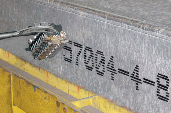 Znakowanie bloków aluminiowych drukarką REA JET SPRAY