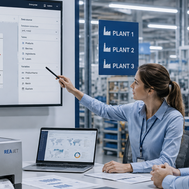 Loftware Cloud Enterprise do zarządzania danymi i etykietami w wielu zakładach produkcyjnych.