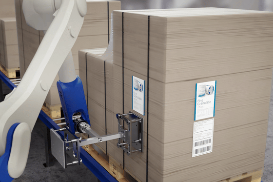 Stanowisko robotyczne REA LABEL do etykietowania produktów